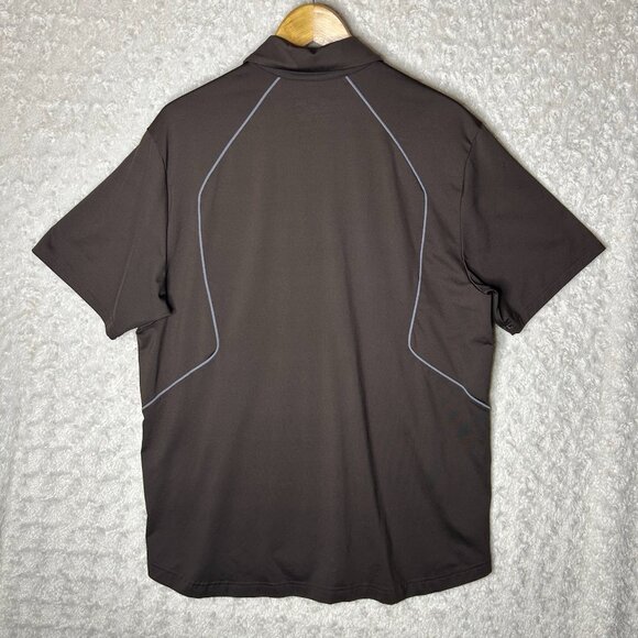 Under Armour BGS Polo Shirt Athletic Training Short Sleeve Brown Size Large - Picture 3 of 6